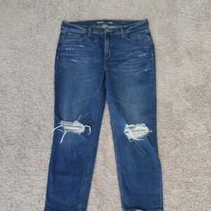 Old Navy Dark Blue Distressed Boyfriend Jeans